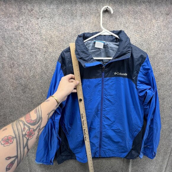 Columbia Jacket Mens Medium Blue Windbreaker Full Zip Lightweight Lined Hiking - Picture 4 of 9